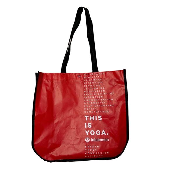 Lululemon Medium This is Yoga Red and Black Reuse-able Shopping Bag - Picture 1 of 6